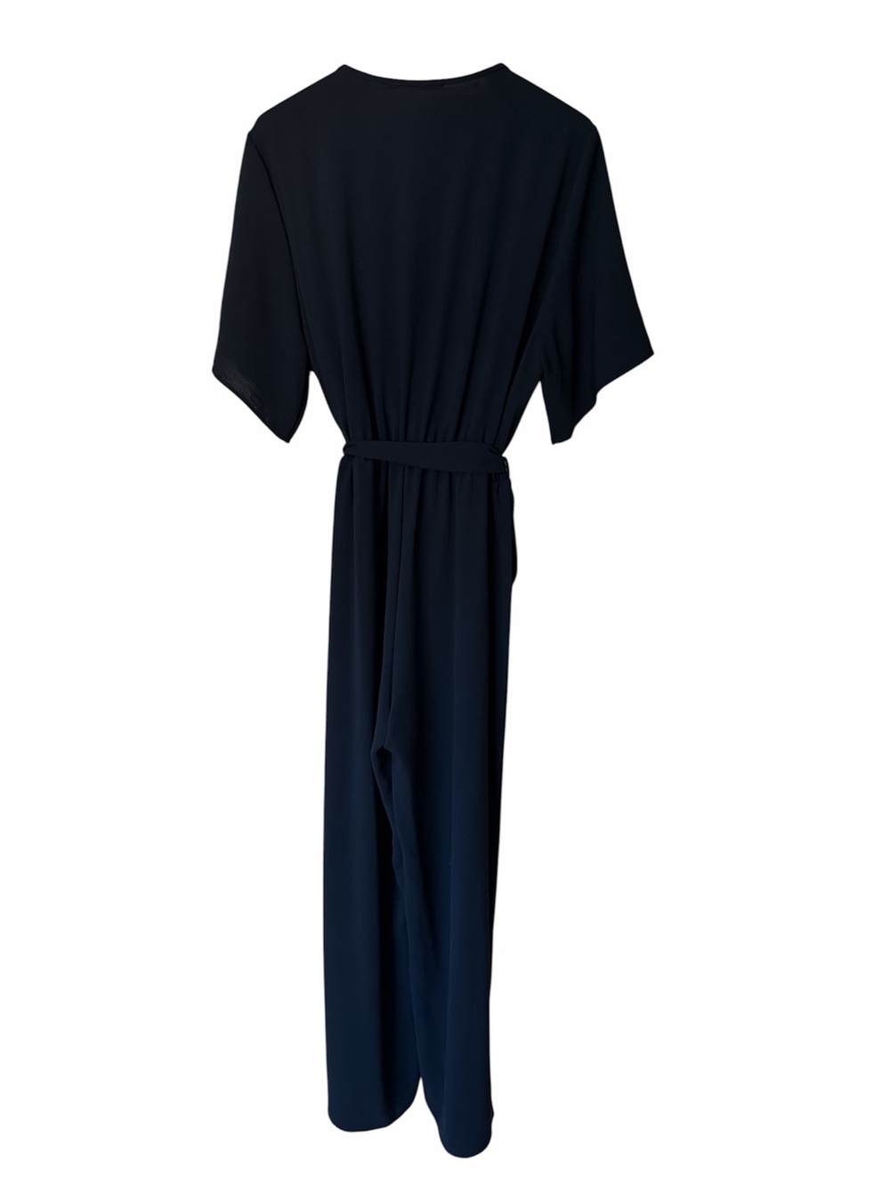 Classic Black Wrap Jumpsuit with Tie Waist - Picture 5 of 7
